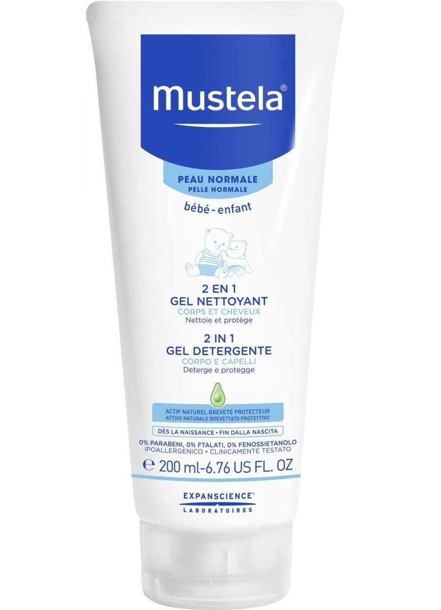 Mustela 2 in 1 Cleansing Gel, Гель для купания 2 в 1, 200 мл