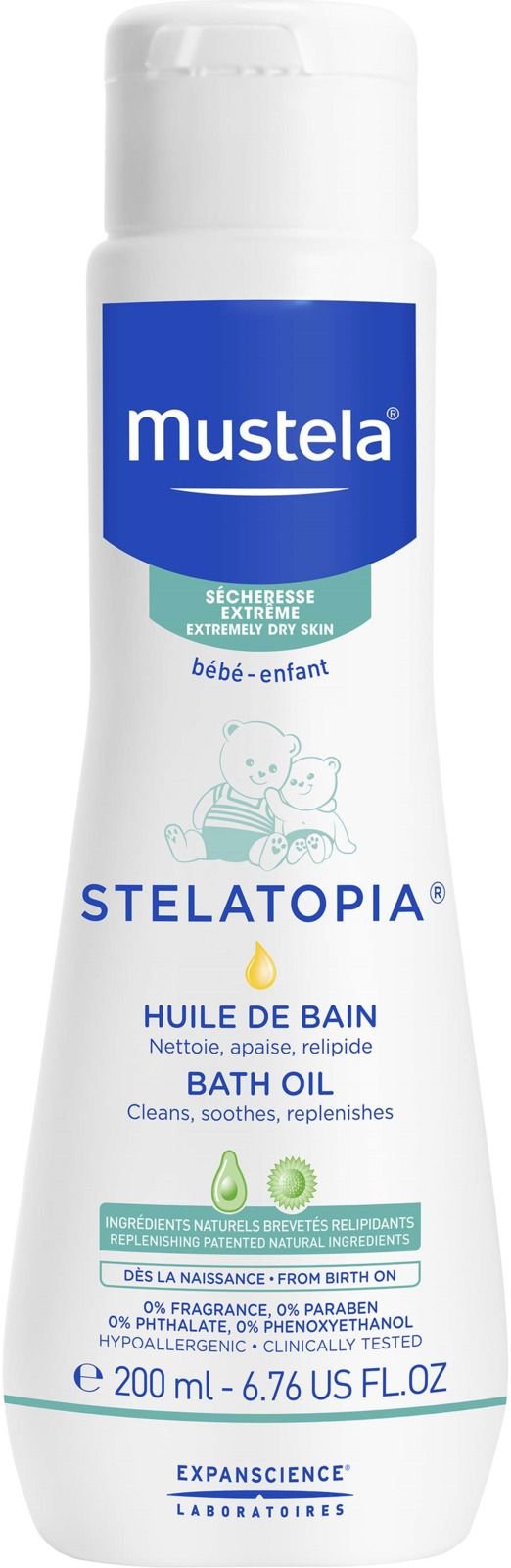 Mustela Stelatopia Bath Oil, Baby Oil for Bath, 200 ml