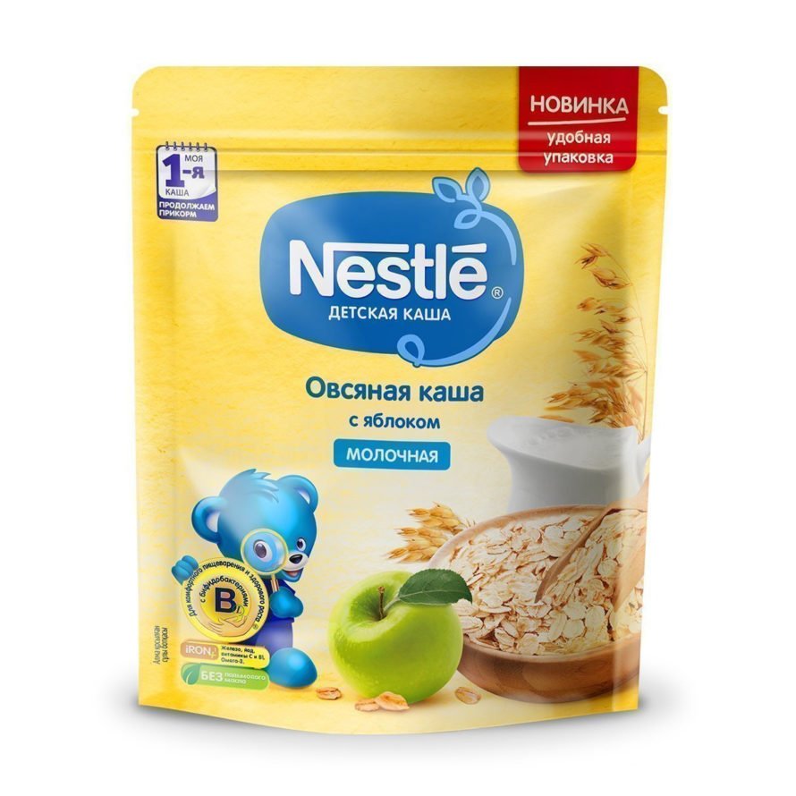 Каша Nestle молочная овсяная с яблоком (с 5 месяцев)