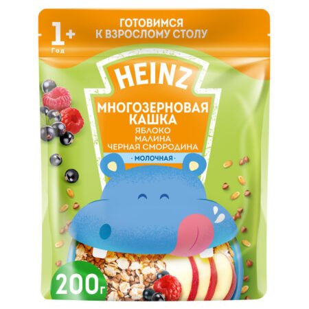 Каша Heinz молочная Любопышки многозлаковая с яблоком, малиной, черной смородиной (с 12 месяцев) 200 г