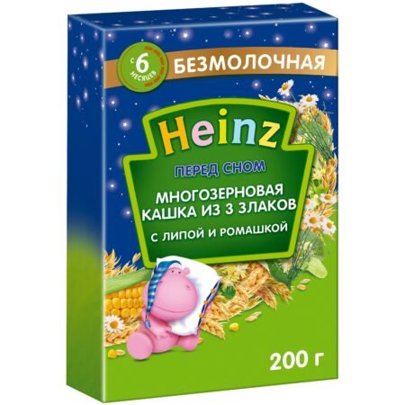 Каша Heinz безмолочная 3 злака с липой и ромашкой (с 6 месяцев) 200 г