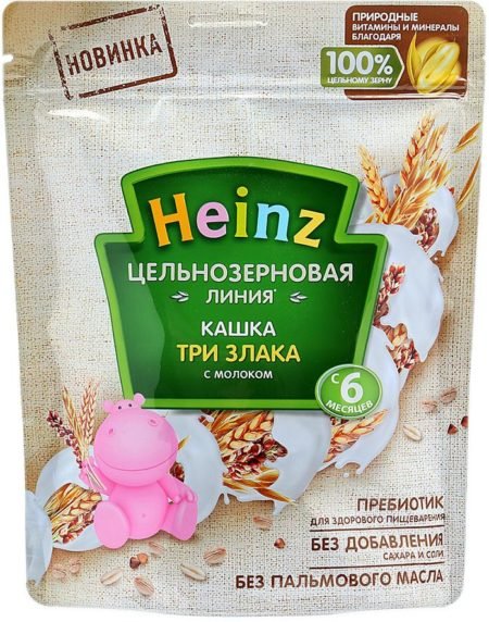 Каша Heinz молочная цельнозерновая 3 злака (с 6 месяцев) 180 г