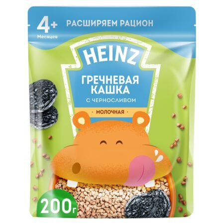 Каша Heinz молочная гречневая с черносливом (с 4 месяцев) 200 г