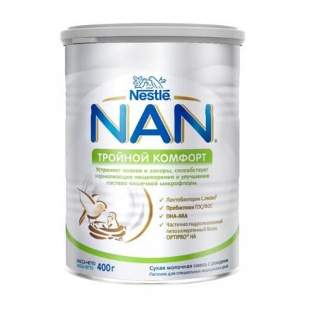 Смесь NAN (Nestlе) тройной комфорт, с рождения, 400 г