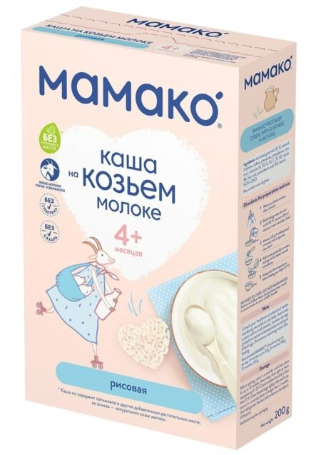 Мамако каша рисовая на козьем молоке, 200 г