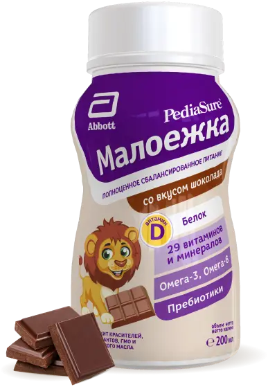 Baby milk formula Pediasure Maloejka with taste chocolate, (from 1 year to 10 years) 200 ml