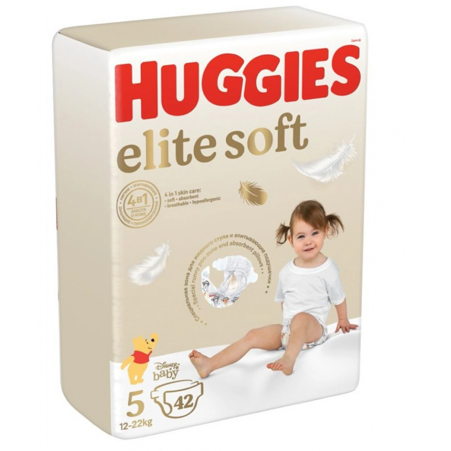 Подгузники Huggies Elite Soft 5 (12-22 кг) 42 шт