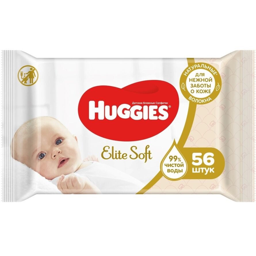 Влажные салфетки Huggies Elite Soft, 56 шт.