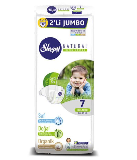 Sleepy подгузники Natural Ultra Sensitive 7 (20-30 кг) 32 шт.