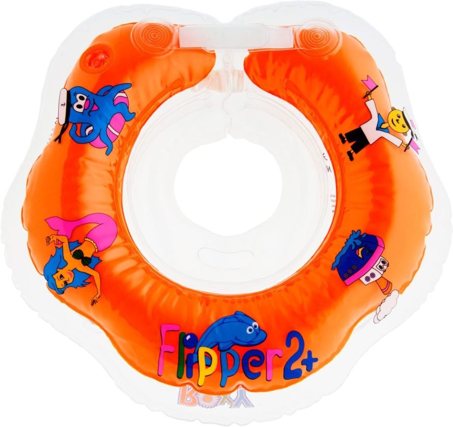 ROXY-KIDS Круг на шею для купания малышей Flipper 2+, цвет оранжевый