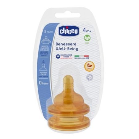 Chicco WB соска 4+ Латексная 2PCS 8075