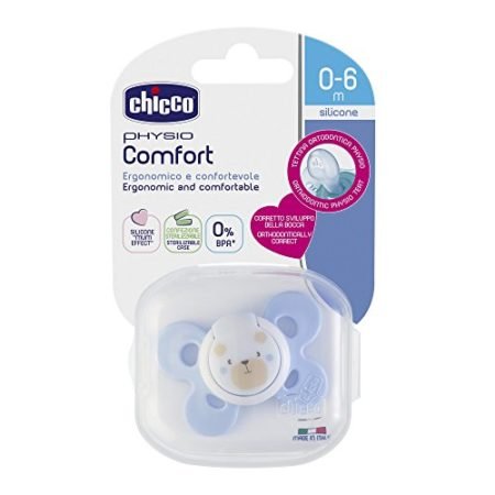 CHICCO Силиконовые пустышки синие 0-6месяцев