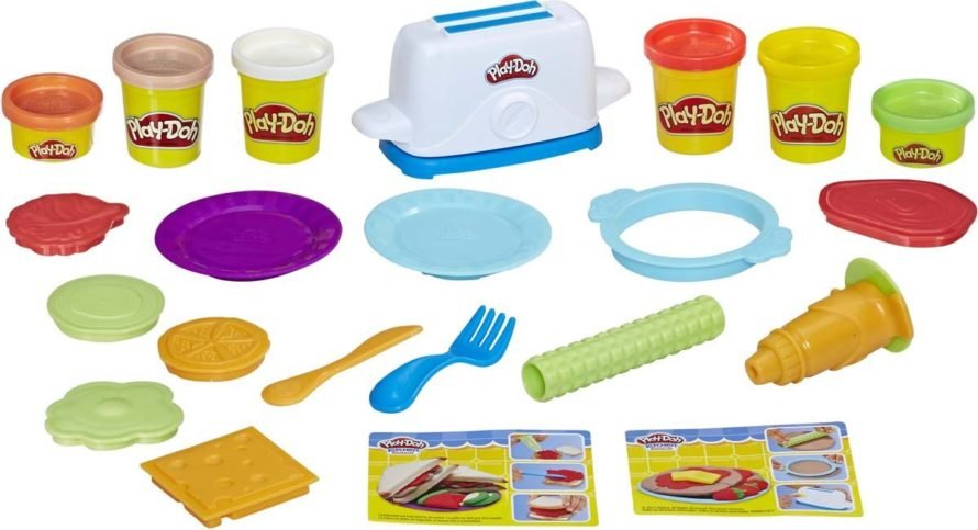 Play-Doh Kitchen Creations “Toaster” Modeling Set, E0039EU4, 20 Pieces, Multicolored