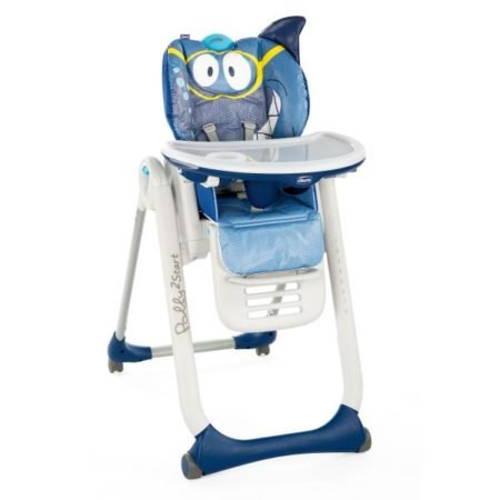 Chicco Стульчик для кормления Polly 2 Start, 4-х колесный синий