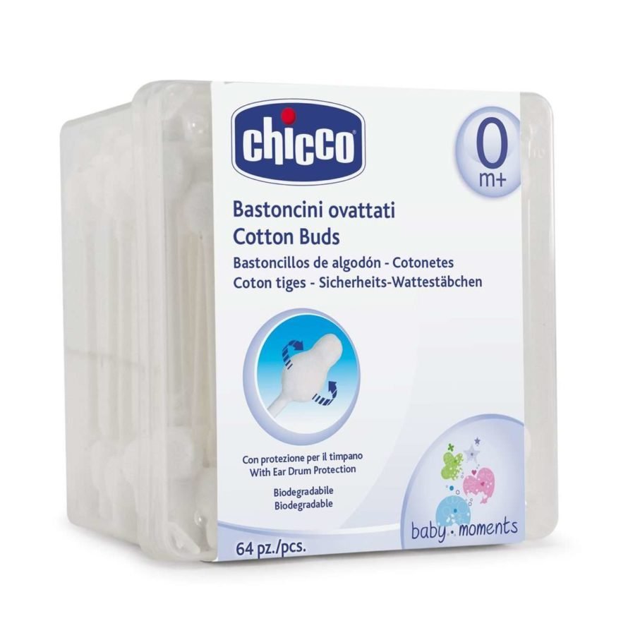 Chicco Палочки ватные с ограничителем (64 шт)