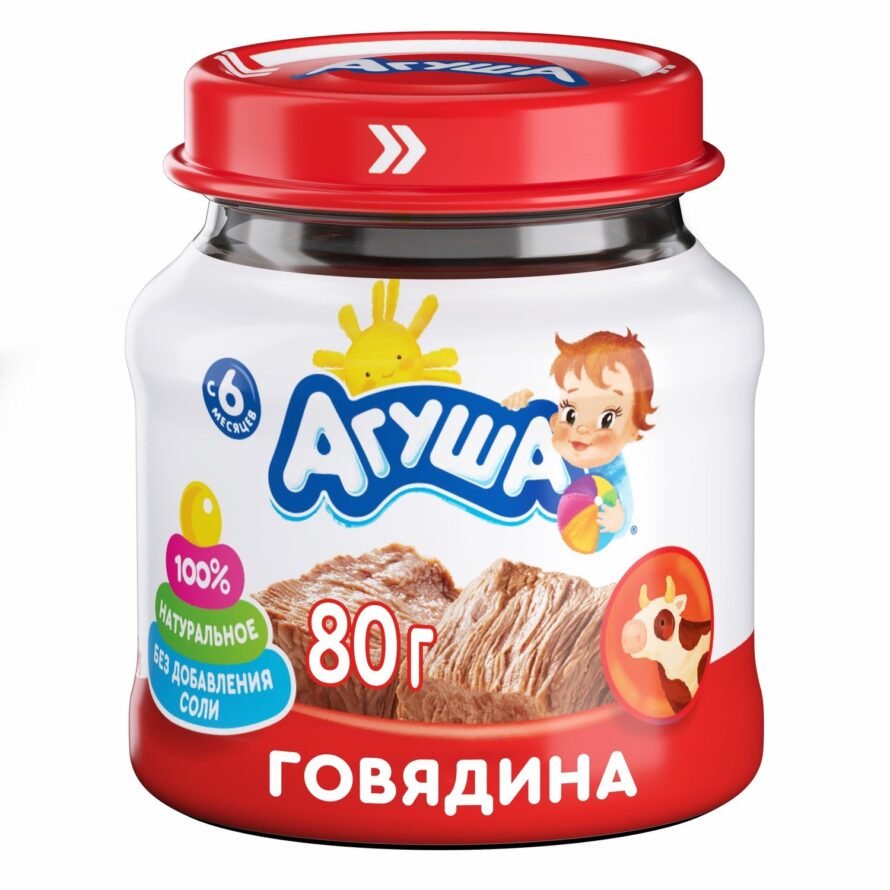 Agusha mashed beef 80 gr