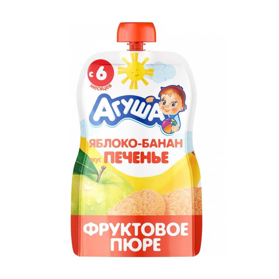 Agusha püresi  alma banan peçenye 90 gr