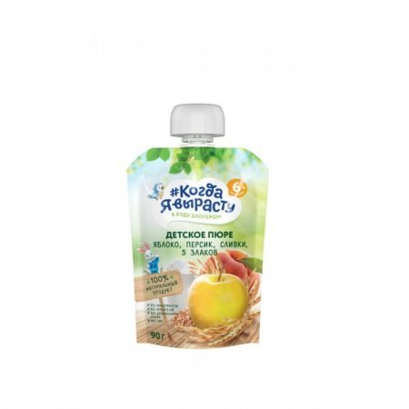 Koqda ya vırastu 5 cereals apple peach cream 90 g