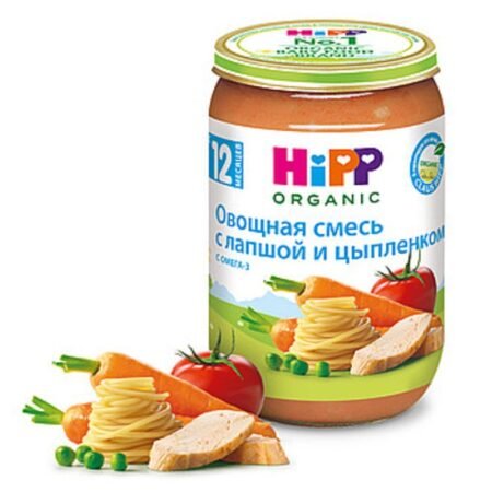 Hipp püresi tender tərəvəz yumşaq tərəvəz əriştə ilə toyuq 220 gr