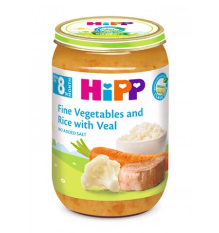 Hipp пюре нежные овощи с телятиной 220  гр