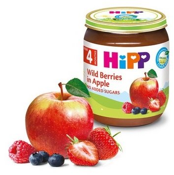 Hipp puree wild berries and apple 125 gr