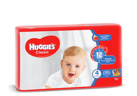 Подгузники Huggies Classic 4 (7-18 кг) 50 шт