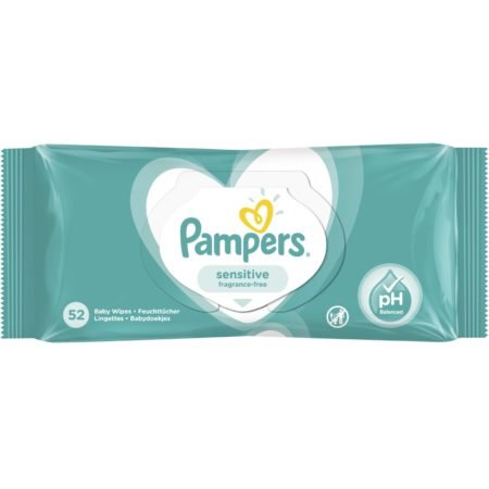 Влажные салфетки Pampers Wipes Sensitive, детские, 52 шт