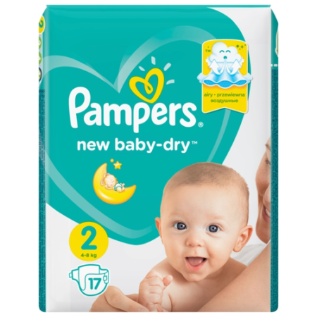 Uşaq bezləri Pampers New Baby-Dry 2 (4-8 kq) 17 ədəd