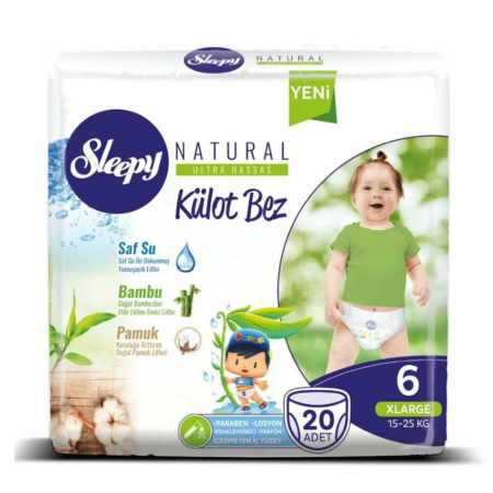 Baby pants Sleepy Natural Ultra Sensitive 6 (15-25 kg) 20 pcs.