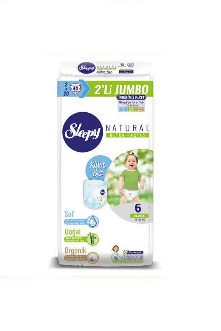 Подгузники-трусики Sleepy Natural Ultra Sensitive 6 (15-25 кг) 40 шт.