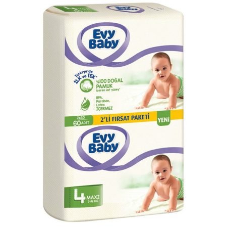 Evy Baby подгузники 4 (7-11 кг) 60 шт