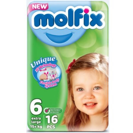 Подгузник Molfix 6 (15+ кг), 16 шт