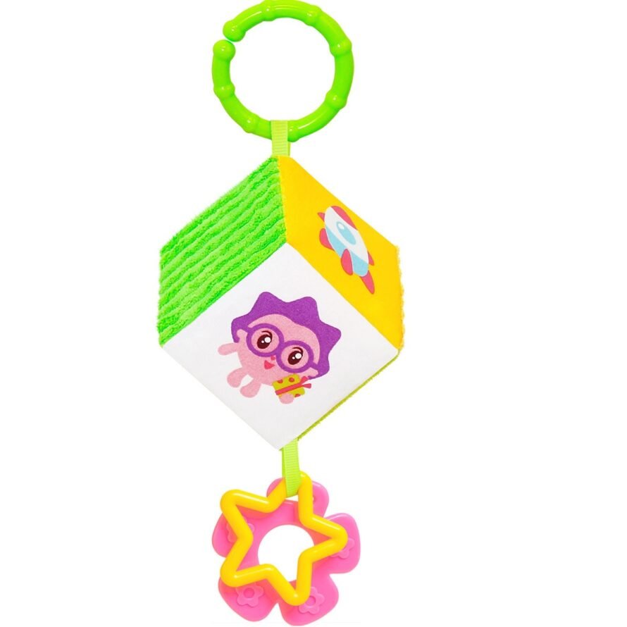 Toy Myakishi cube pendant “Hedgehog BabyRiki with teether”, size 80x80x80 mm