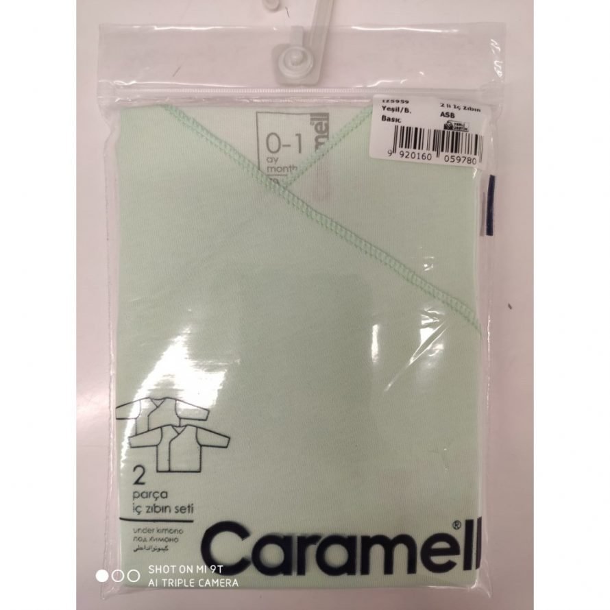 Caramel IZ5959 can köynəyi yaşıl-ağ (2 əd) (50-56, 56-62)