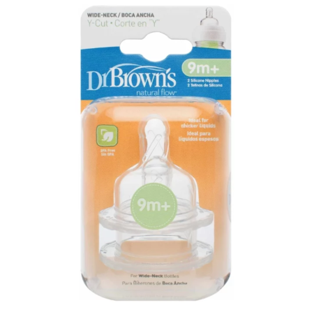 Dr. Brown’s 2 Pack Natural Flow Y-Cut Standard Nipple