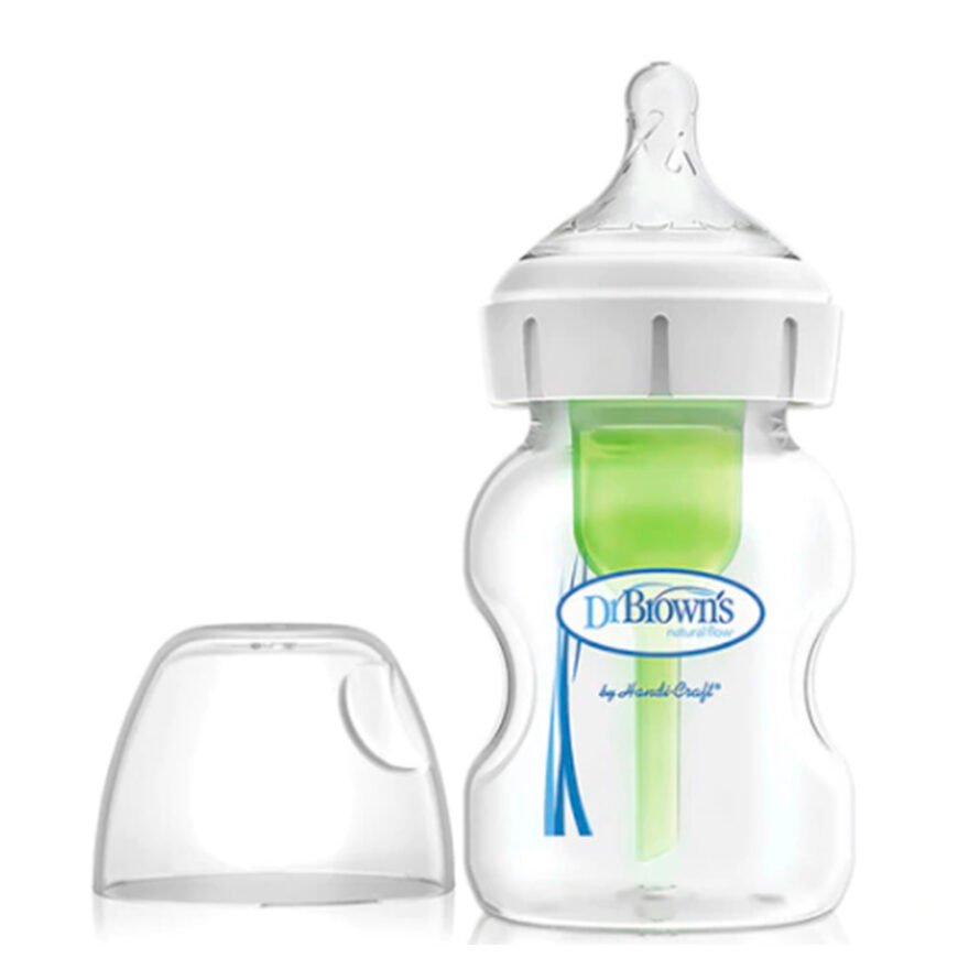 Dr Brown’s 150 ml Wide Neck Feeding Bottle Options+ with Level 1 Teat, 1 Pack