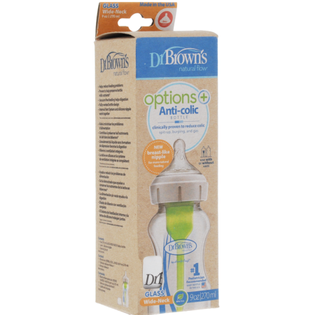 Dr Brown’s Options Plus geniş boğazlı qidalanma şüşəsi 0 ay+ 270ml