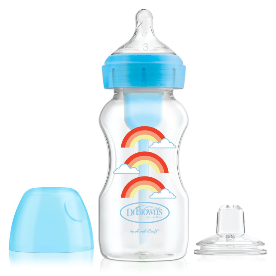 Dr. Brown’s Options+ Baby Bottle with Sippy Spout 2in1 Transition Kit Green