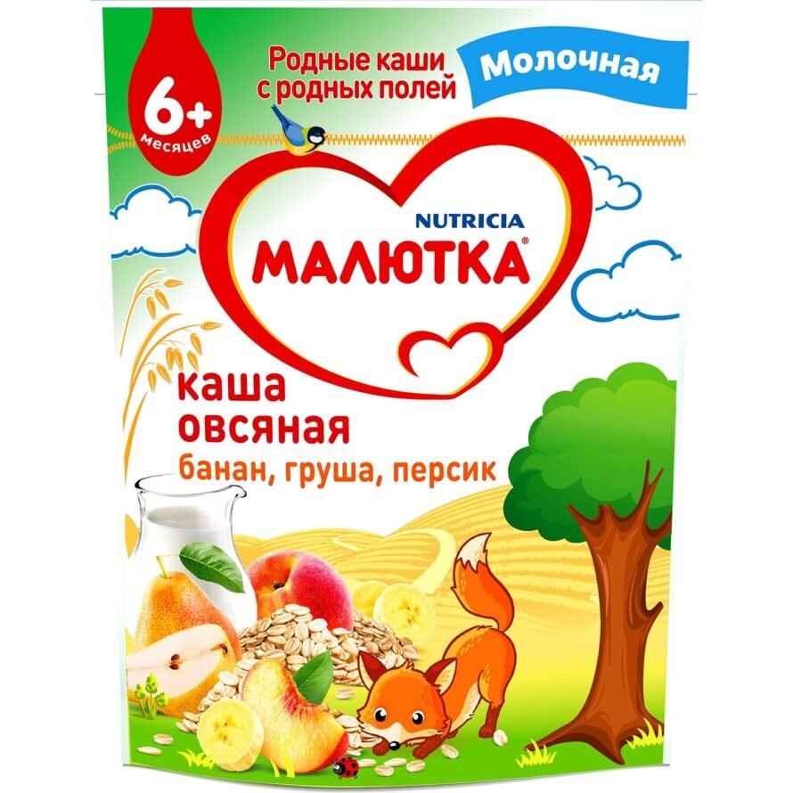 Malyutka Milk oatmeal porridge with fruit, from 6 months, 220 g