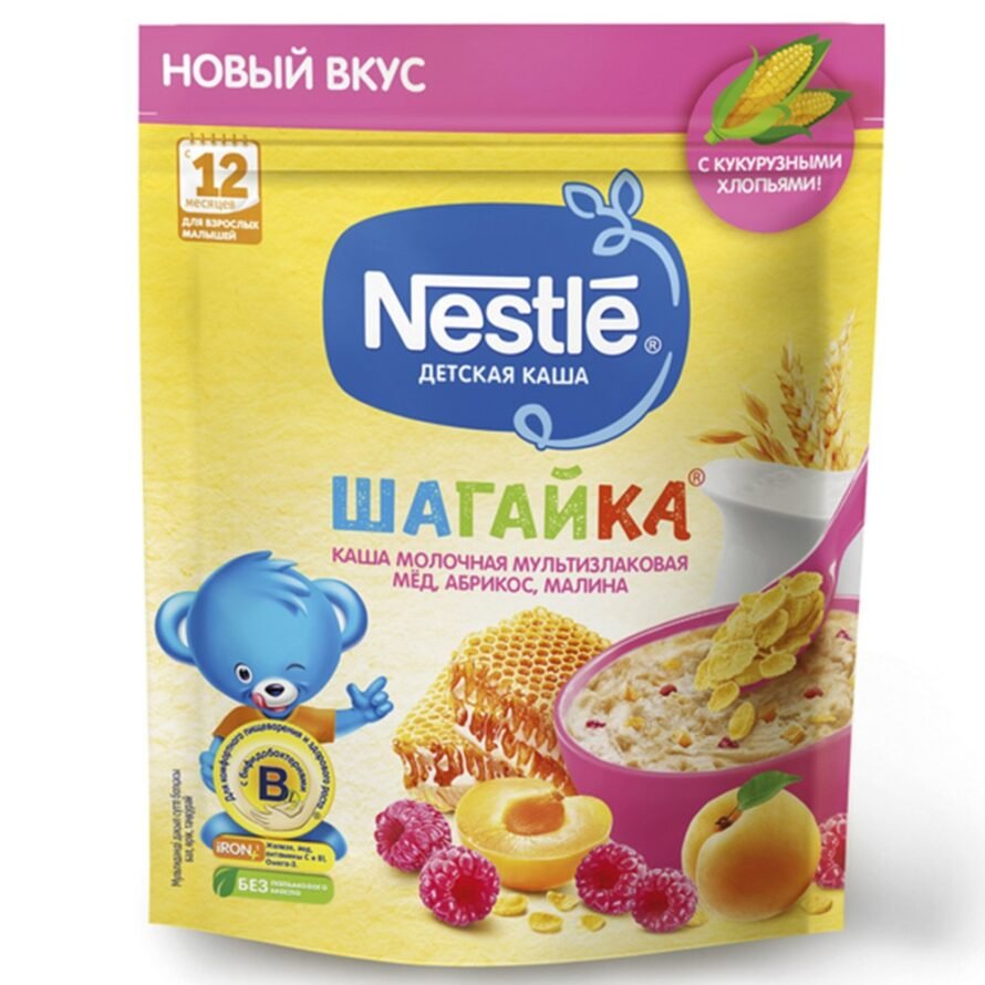 Nestle südlü “Шагайка” çox taxılı bal ərik moruq sıyığı (12 aydan) 190 q