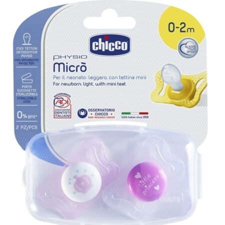 Chicco Пустышка силиконовая Micro, 0-2м, для принцессы