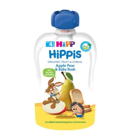 Hipp Hippis пюре сюрприз из груши, яблок и сухариков, 4 месяцев 100 г