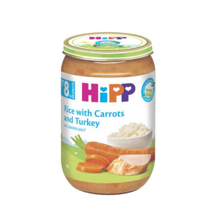 Hipp puree tender rice with carrots and turkey from 8 months, 220 g