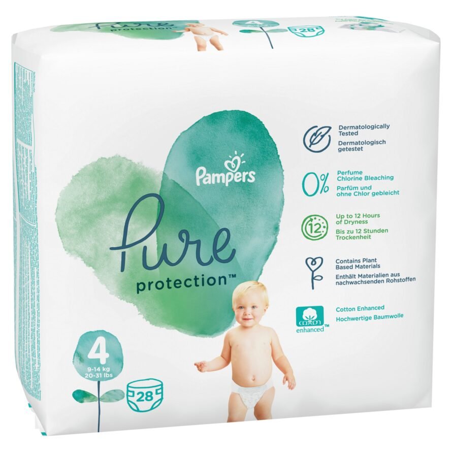 Подгузники Pampers Pure Protection 4 (9-14 кг) 28 шт