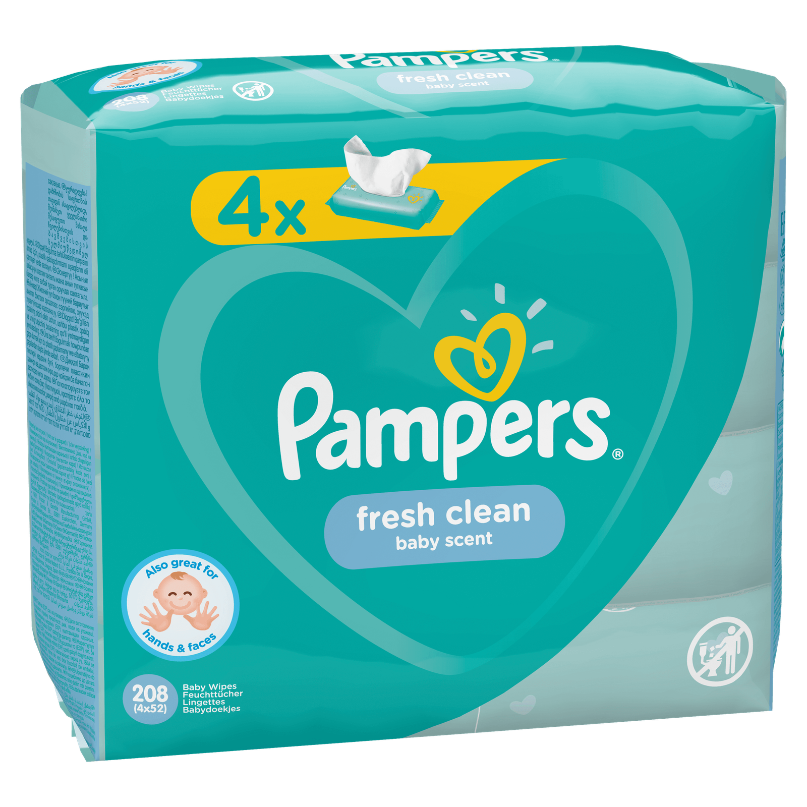 Pampers Fresh Clean Салфетки влажные детские 4х52 шт.