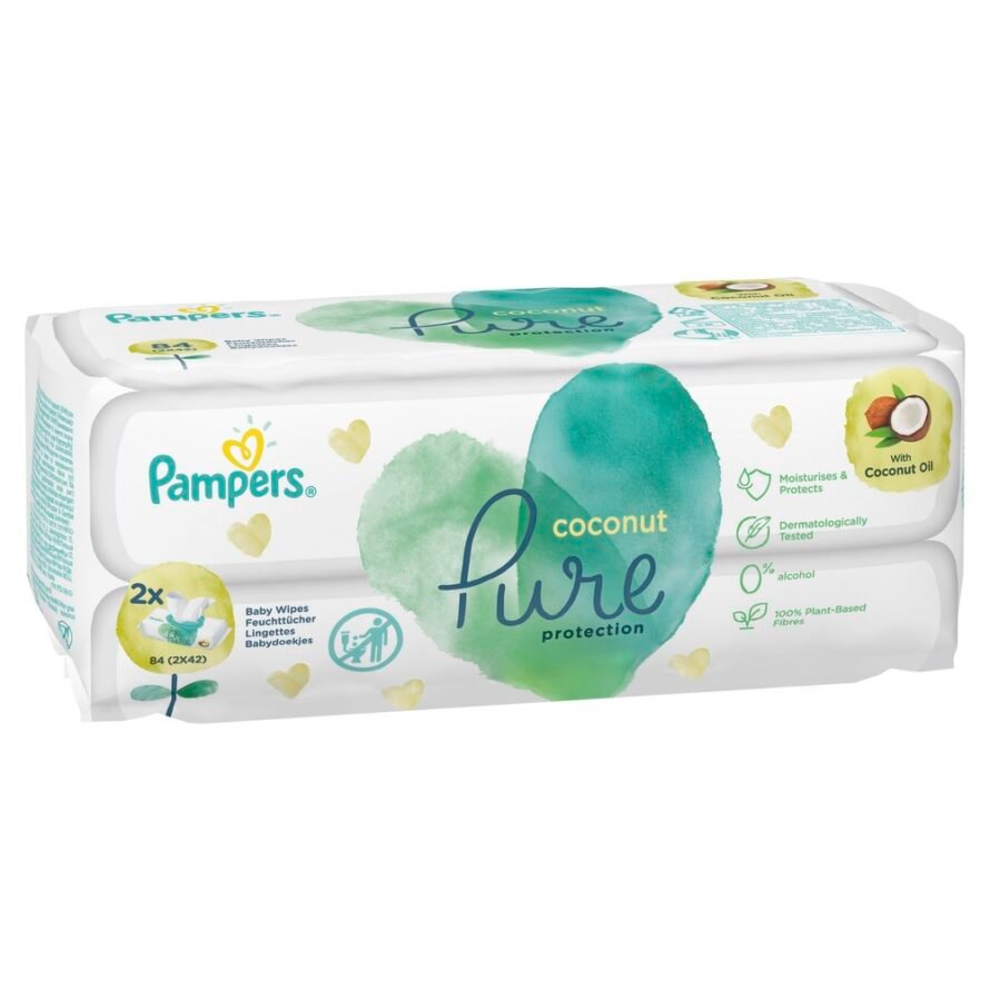 Pampers Coconut Pure Салфетки влажные детские 2х42 шт.