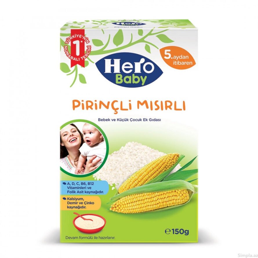 Hero Baby südsüz qarğıdalı ilə düyü sıyığı, 5 aydan, 150 q