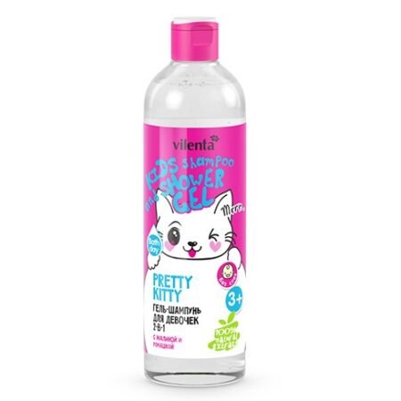 Vilenta Pretty Kitty 2in1 Gel Shampoo for Girls with Raspberries and Chamomile, 400 ml