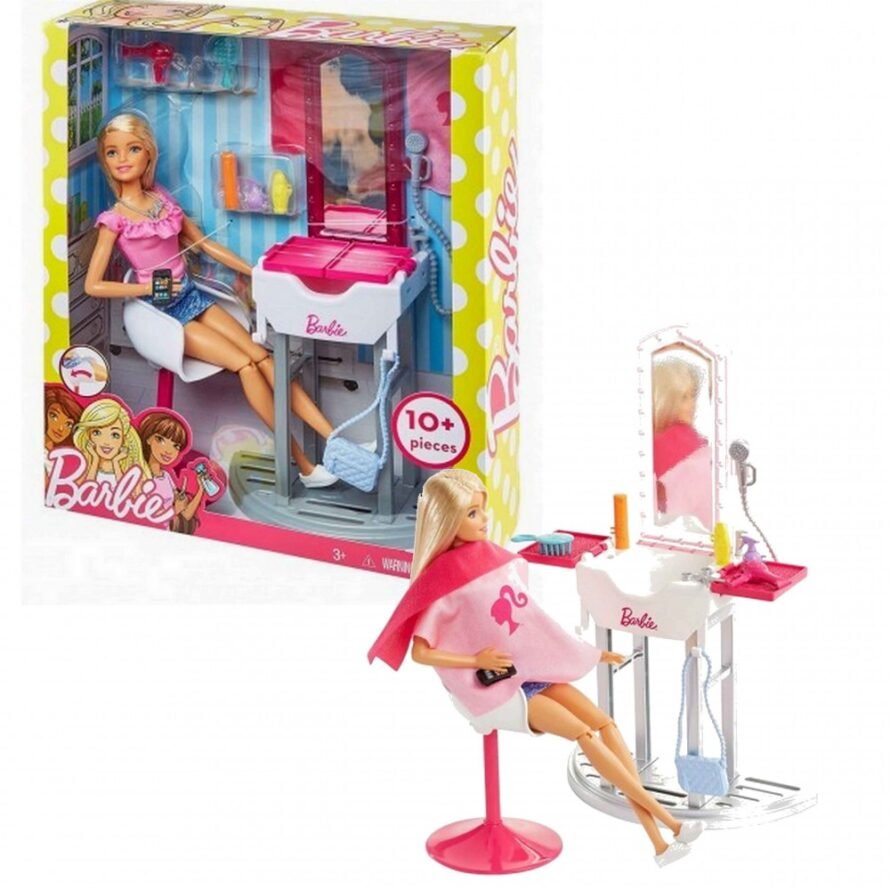 Mattel Barbie Room With Blonde Doll