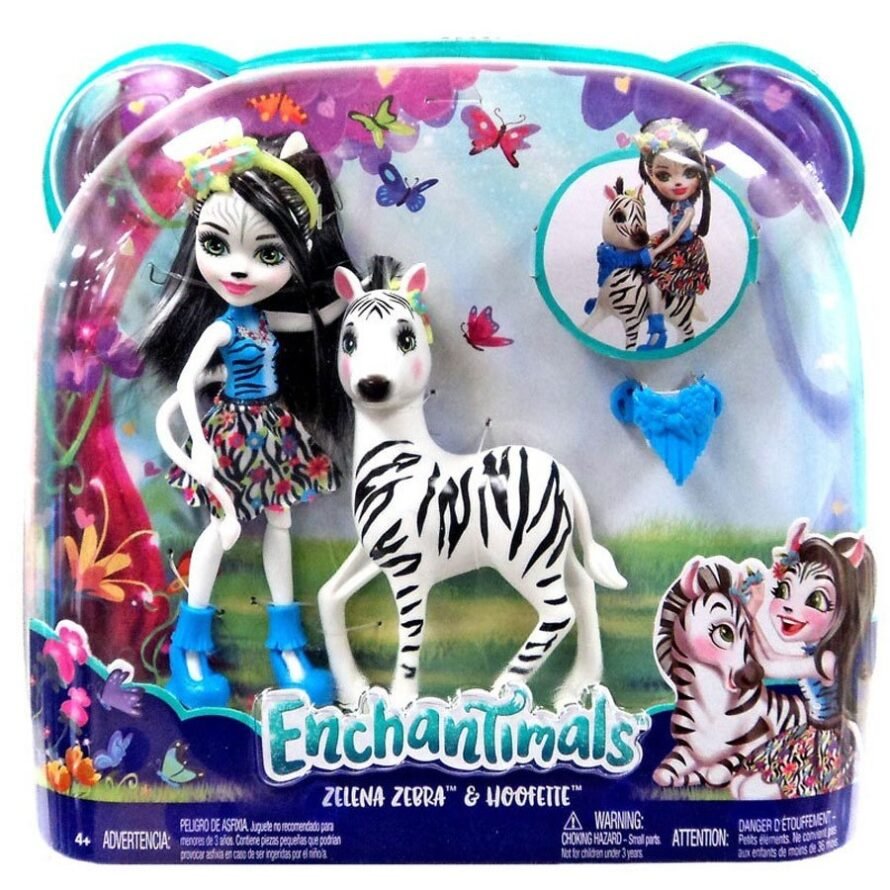 Mattel Enchantimals Кукла Зебра Зелена и Хуфит